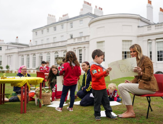 Princess of Wales and First Lady help build bug hotel as they meet scouts at Windsor Image